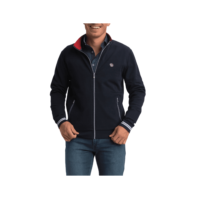 Polo manches longues Homme Benson and cherry CLASSIC POLO ML Bleu Sport 2000