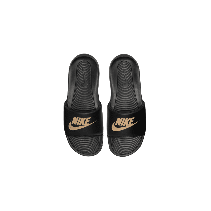 achat Claquette Nike homme VICTORI ONE SLIDE noir/doré dessus