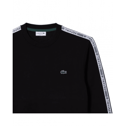 achat Sweatshirt à capuche Lacoste Homme classic fit Noir détails logo