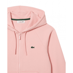 achat Sweatshirt zippé à capuche Lacoste Femme Jogger Rose logo