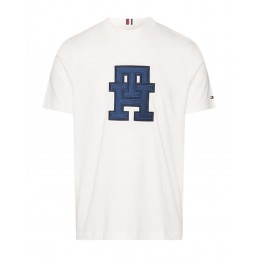 achat T-shirt Tommy Hilfiger Homme MONOGRAM APPLIQUE Blanc face