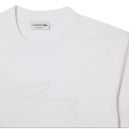 achat T-shirt LACOSTE homme RELAXED FIT blanc détail