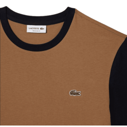 achat T-shirt LACOSTE homme marron logo