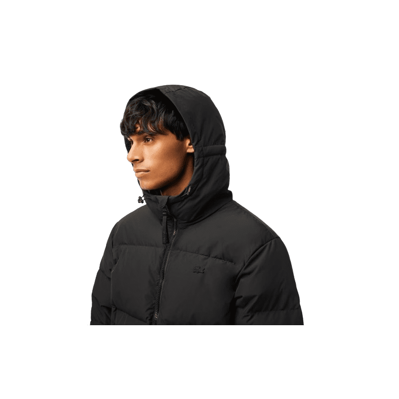 achat Doudoune LACOSTE homme DÉPERLANTE noir détail