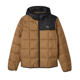 achat Doudoune LACOSTE homme PADDED HOOD PUFFER marron face