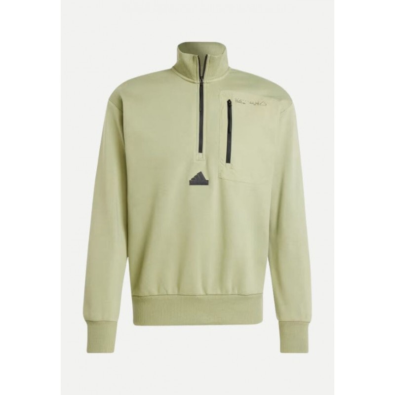 Sweat Shirt en polaire demi zip Adidas Homme vert