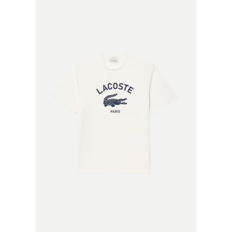 T-shirt coton imprimé signature Lacoste Homme