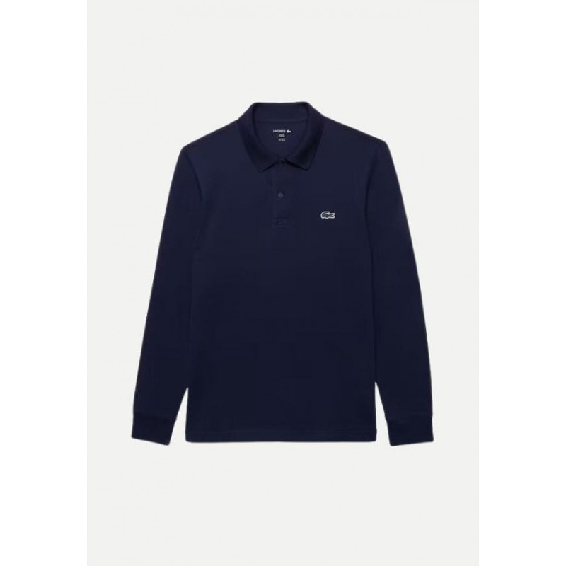 Polo regular fit manches longues en coton mélangé Lacoste Homme