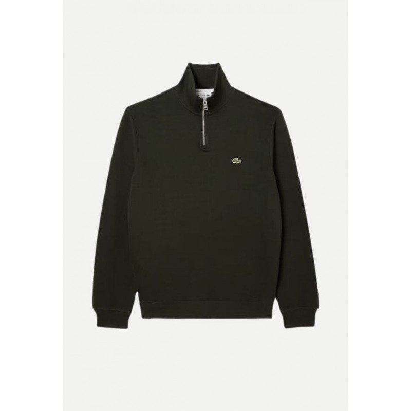 Sweatshirt zippé interlock col montant Lacoste Homme