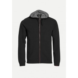 Sweat à capuche zippé Clique Homme Noir