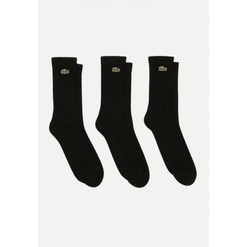 Lot de 3 paires de chaussettes LACOSTE homme SPORT noir