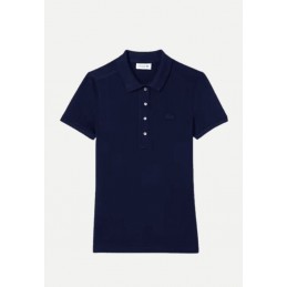 Polo LACOSTE femme SLIM FIT bleu