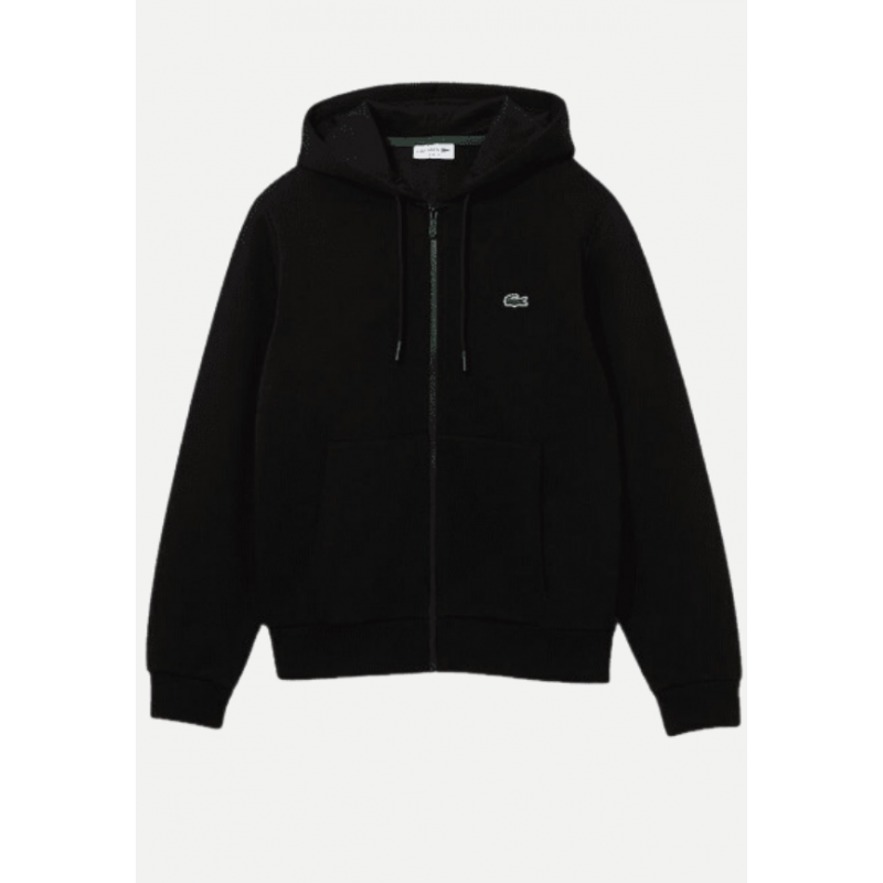 Sweat à capuche zippé Lacoste CORE SOLID Noir