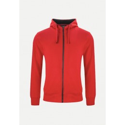 Sweat à capuche zippé Clique Homme CLASSIC Rouge