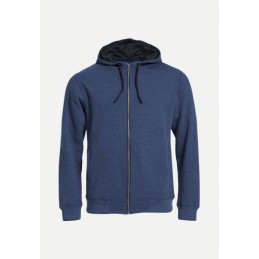 Sweat à capuche zippé Clique Homme CLASSIC bleu mélange