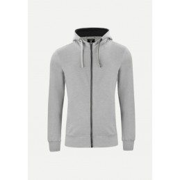 Sweat à capuche zippé Clique Homme CLASSIC Gris mélange