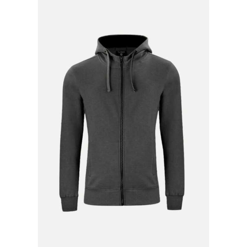 Sweat à capuche zippé Clique Homme CLASSIC gris anthracite