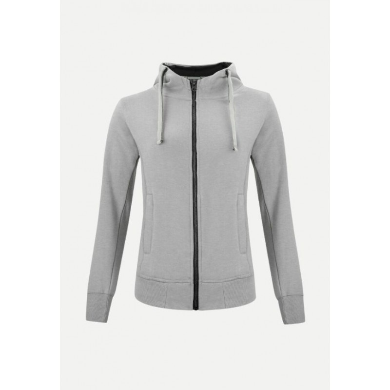 Sweat zippé à capuche femme Clique CLASSIC gris mélange