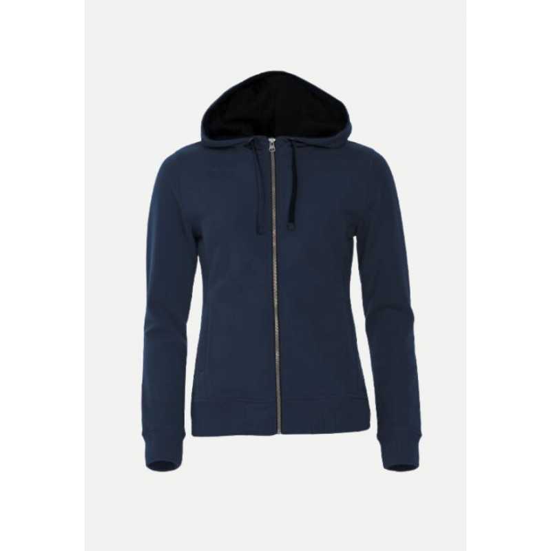 Sweat zippé à capuche femme Clique CLASSIC bleu foncé