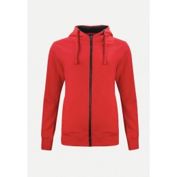 Sweat zippé à capuche femme Clique CLASSIC rouge