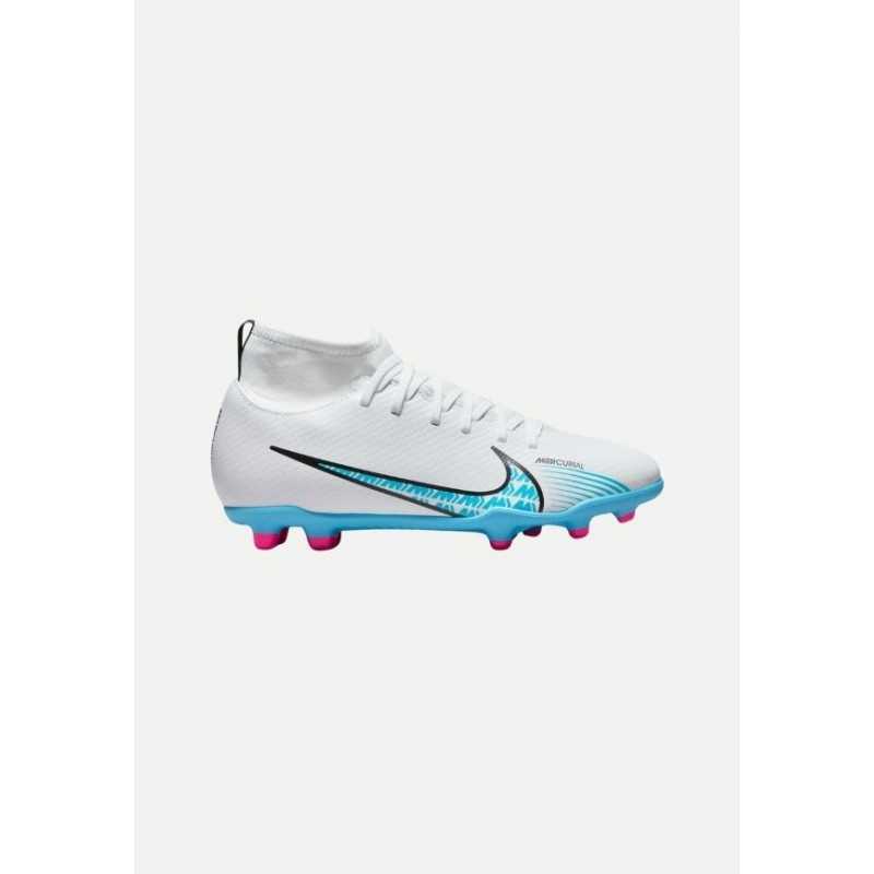 Chaussures de foot à crampons Nike Enfant SUPERFLY 9 CLUB FG/MG Blanches